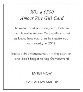Amour Vert Gift Card Promotion