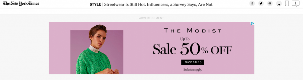 The Modist Sale Promotion Retarget Ad