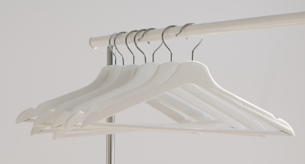 empty hangers on rack
